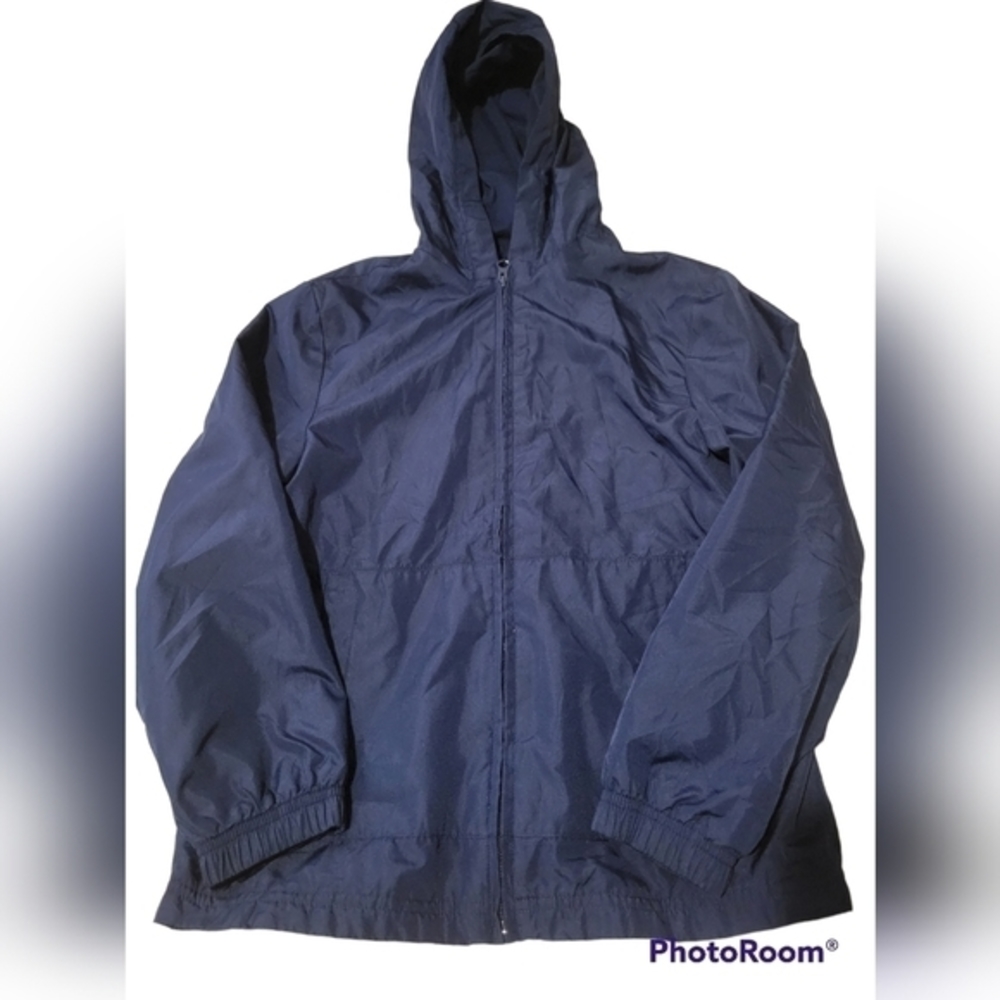 Navy Blue Windbreaker Hoodie‎